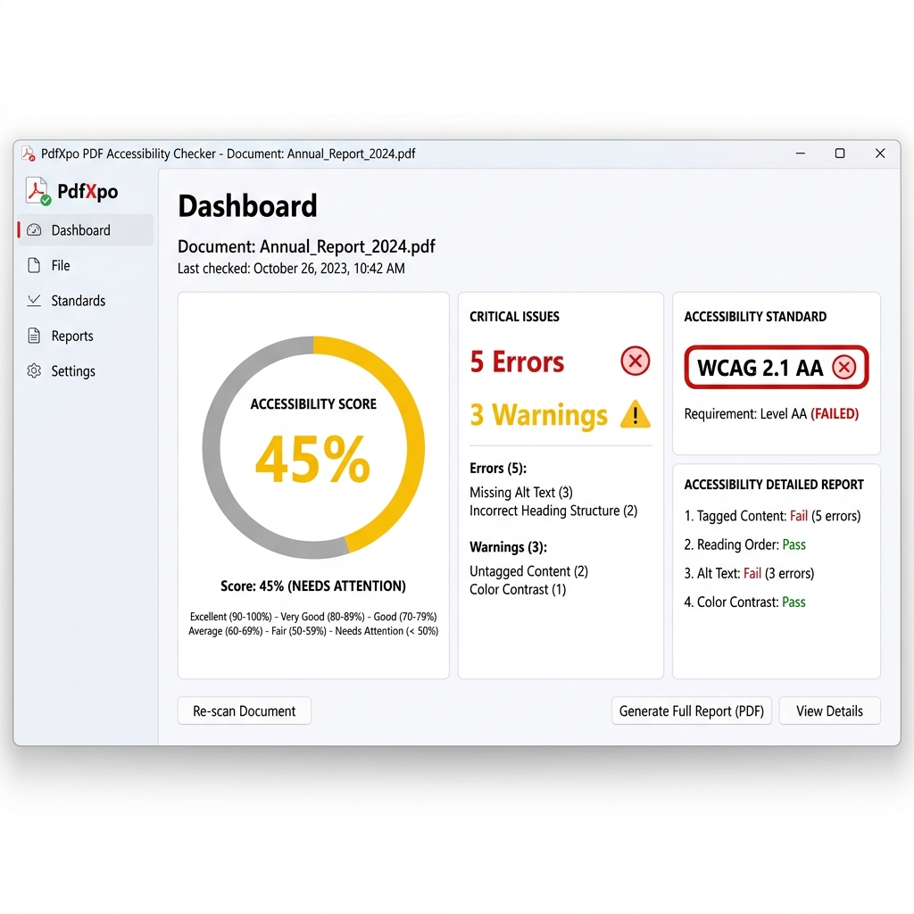 PdfXpo Accessibility Audit Dashboard
