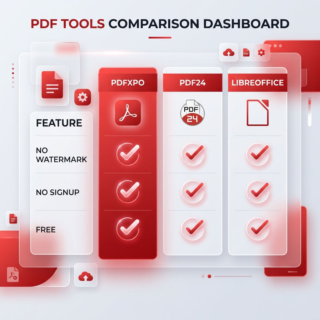 PdfXpo vs Smallpdf free PDF tool comparison 2026