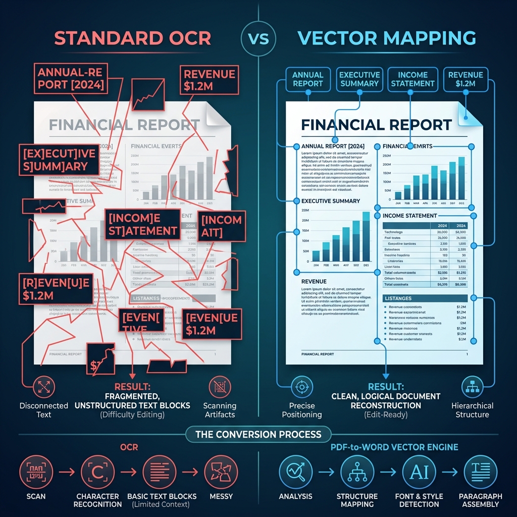 PDF to Word Reconstruction Process